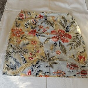 Talbots Multicolor Floral & Animal Pencil Skirt